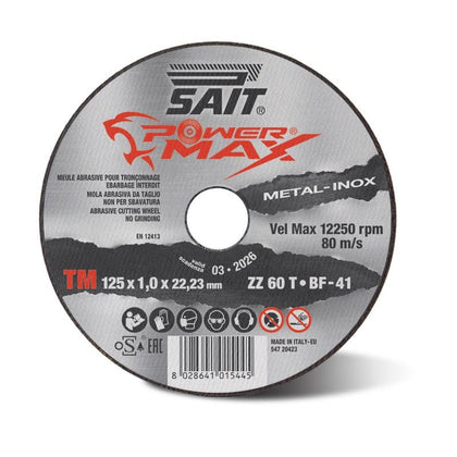 Dischi da taglio Sait (pack 5 pezzi) consumabili dischi da taglio Powermax 115 x 1 x 22.23 - rockbladekilns.com